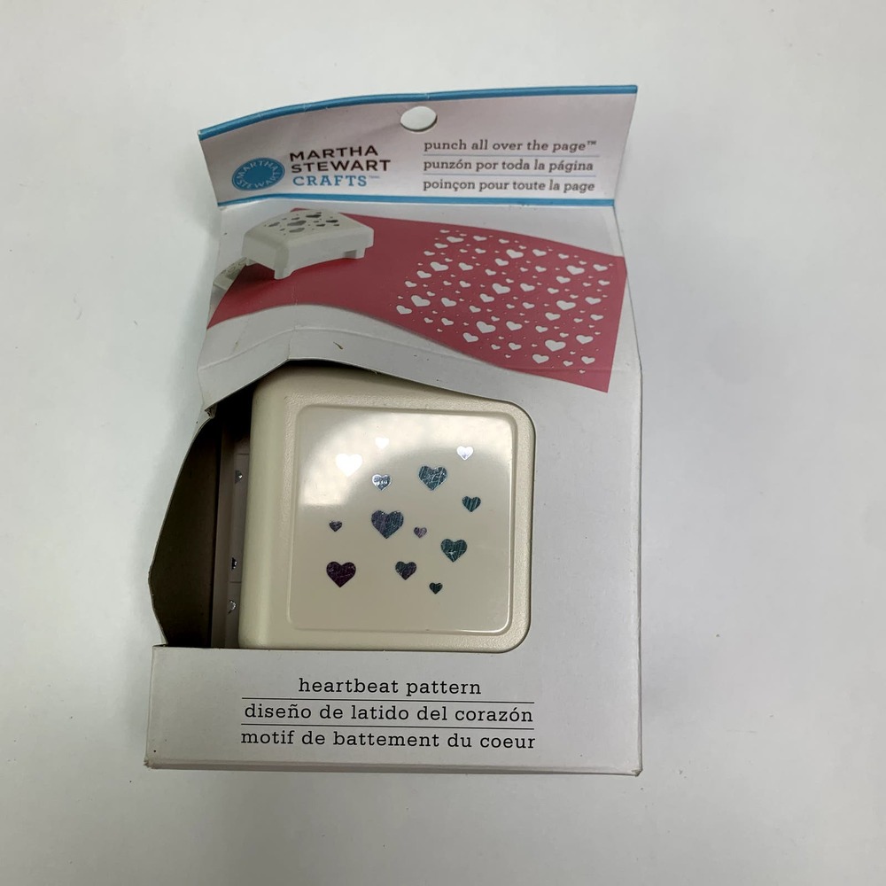 Martha Stewart Heartbeat Pattern Punch All Over The Page Paper Card Scrapbooking